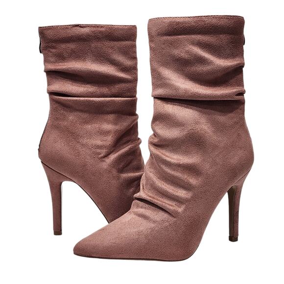 Journee Collection Shoes - Journee Collection Markie Bootie Slouchy Stiletto Size 6 Blush FLAW